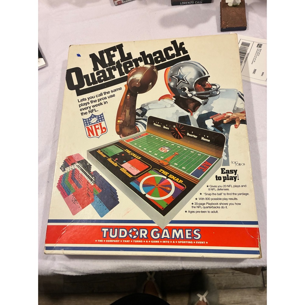 Vintage Tudor Games NFL Quarterback Board Game with Playbook and Cards